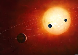 Artwork of exoplanets around nearby star