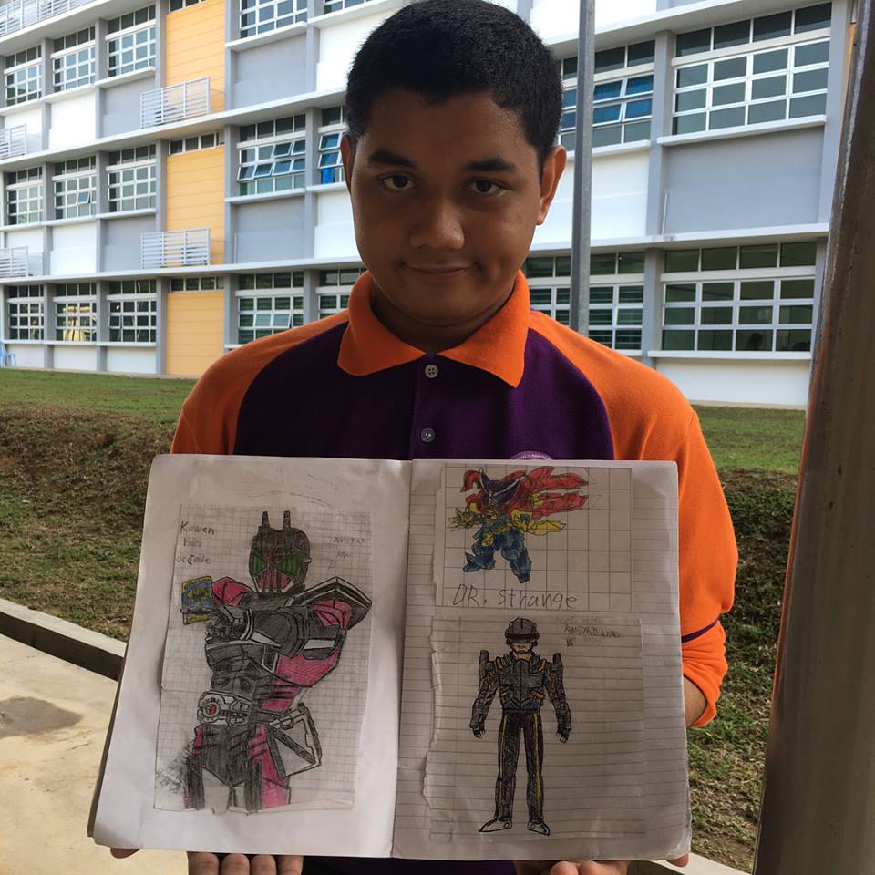 Kamen Rider artwork Autistic student Malaysia