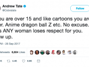 Andrew Tate insult anime fans